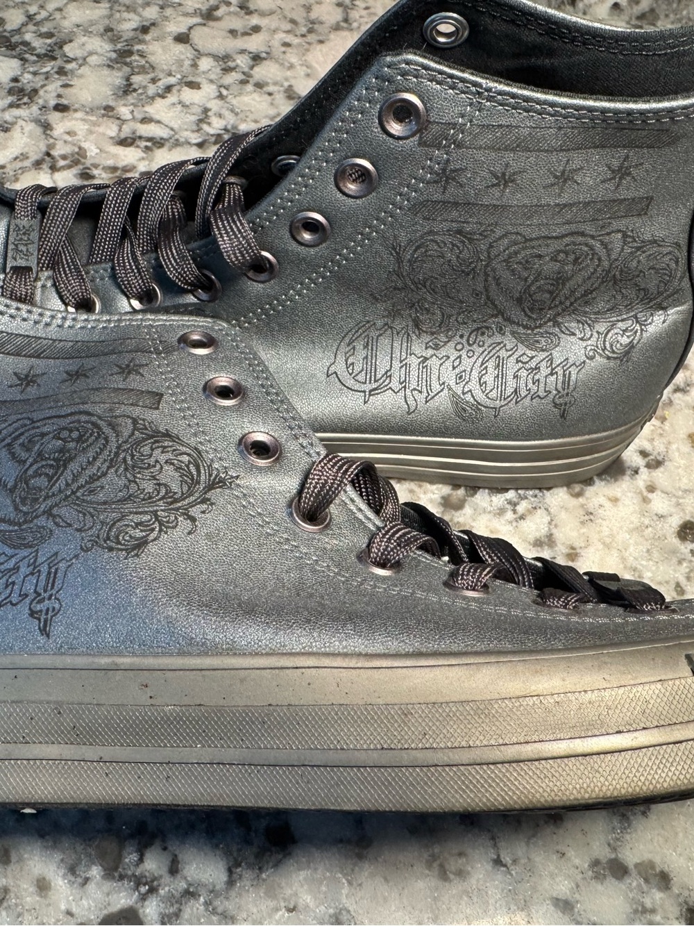 Converse Rare Black Chi City High-Top Gun Metal Sneakers